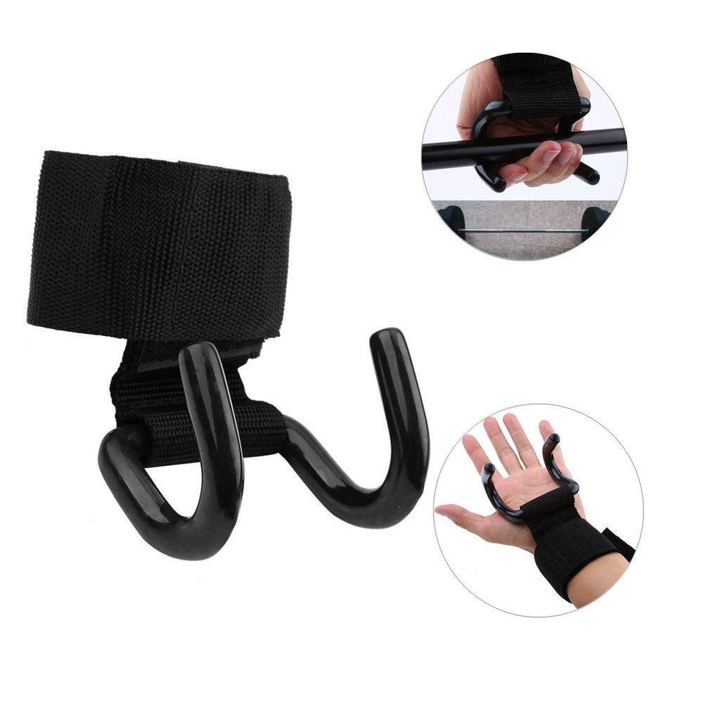 Weight Lifting Rod Hooks Wrist Support (Pack of 2)